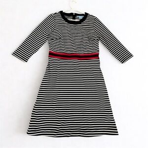 Draper James Stripe Persley Ponte Dress Black and white size medium